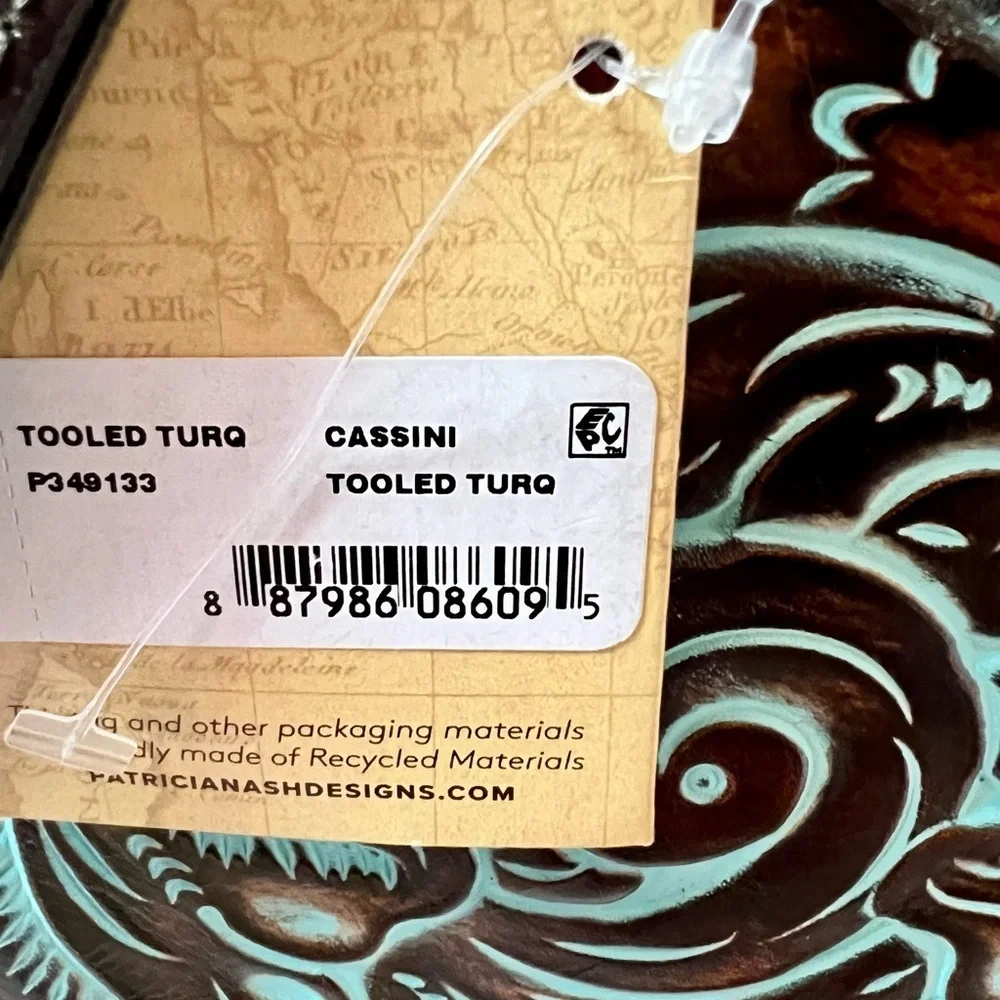 NWT Patricia Nash Tooled Turquoise Leather Cassini